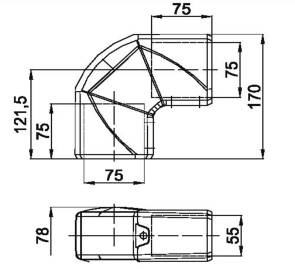 辛机XJ5575机床吊臂箱组件-90度转角图纸
