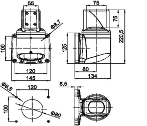 XJ5575机床吊臂箱组件-垂直墙座图纸