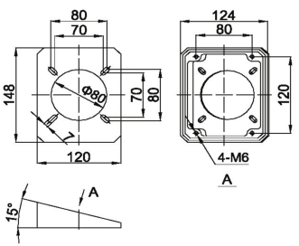 XJ5575机床吊臂箱组件-15度斜面连接件图纸 XJ5575机床吊臂箱组件-15度斜面连接件图纸