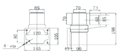 XJ50悬臂电控箱组件-墙座方形设计图纸