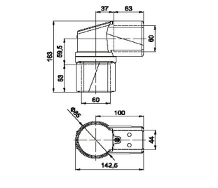 XJ4460悬臂箱配件-可选择90度转角设计图纸