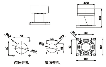 XJ4460悬臂箱配件-可旋转底座设计图纸 XJ4460悬臂箱配件-可旋转底座设计图纸