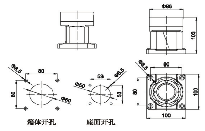  XJ4460悬臂箱配件-可旋转底座设计图纸